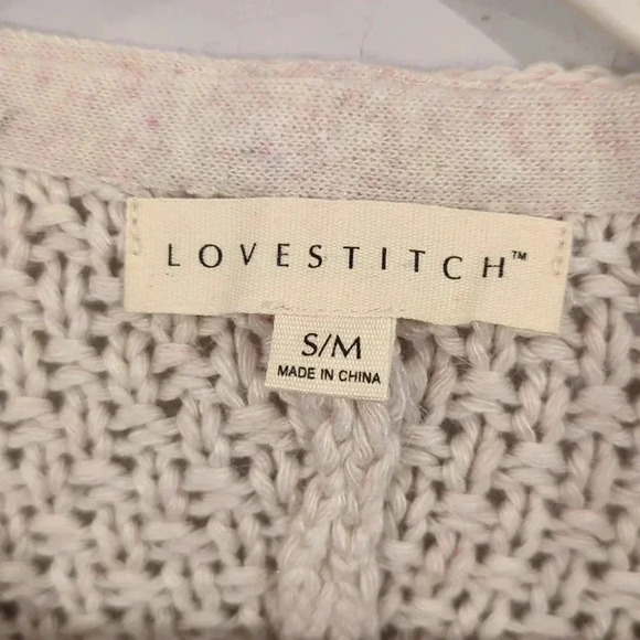 Lovestitch Leah‎ Poncho Cableknit Sweater Zip Cream size S/M Angora Blend - Picture 4 of 11